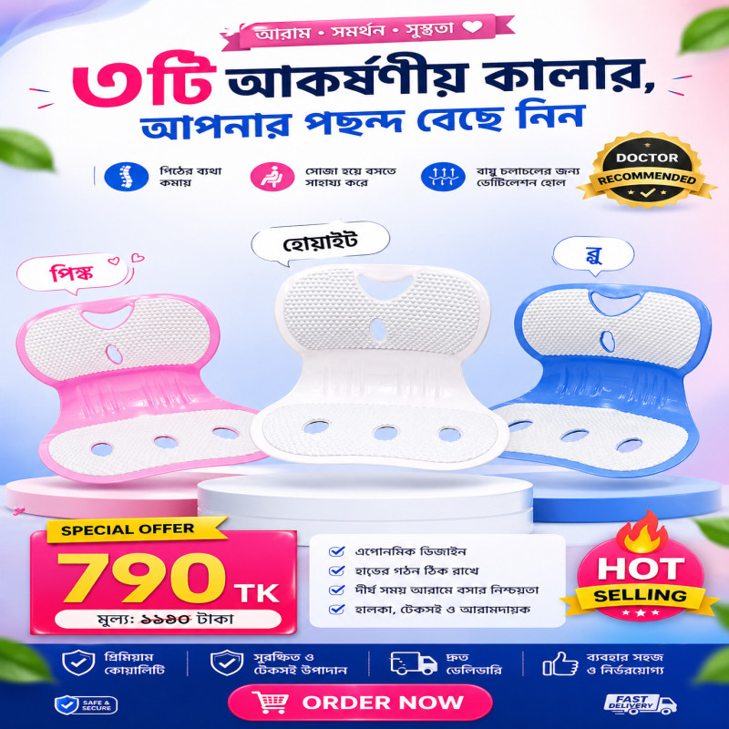 Support Cushion Lower Back Pad (ফ্রি ডেলিভারি)